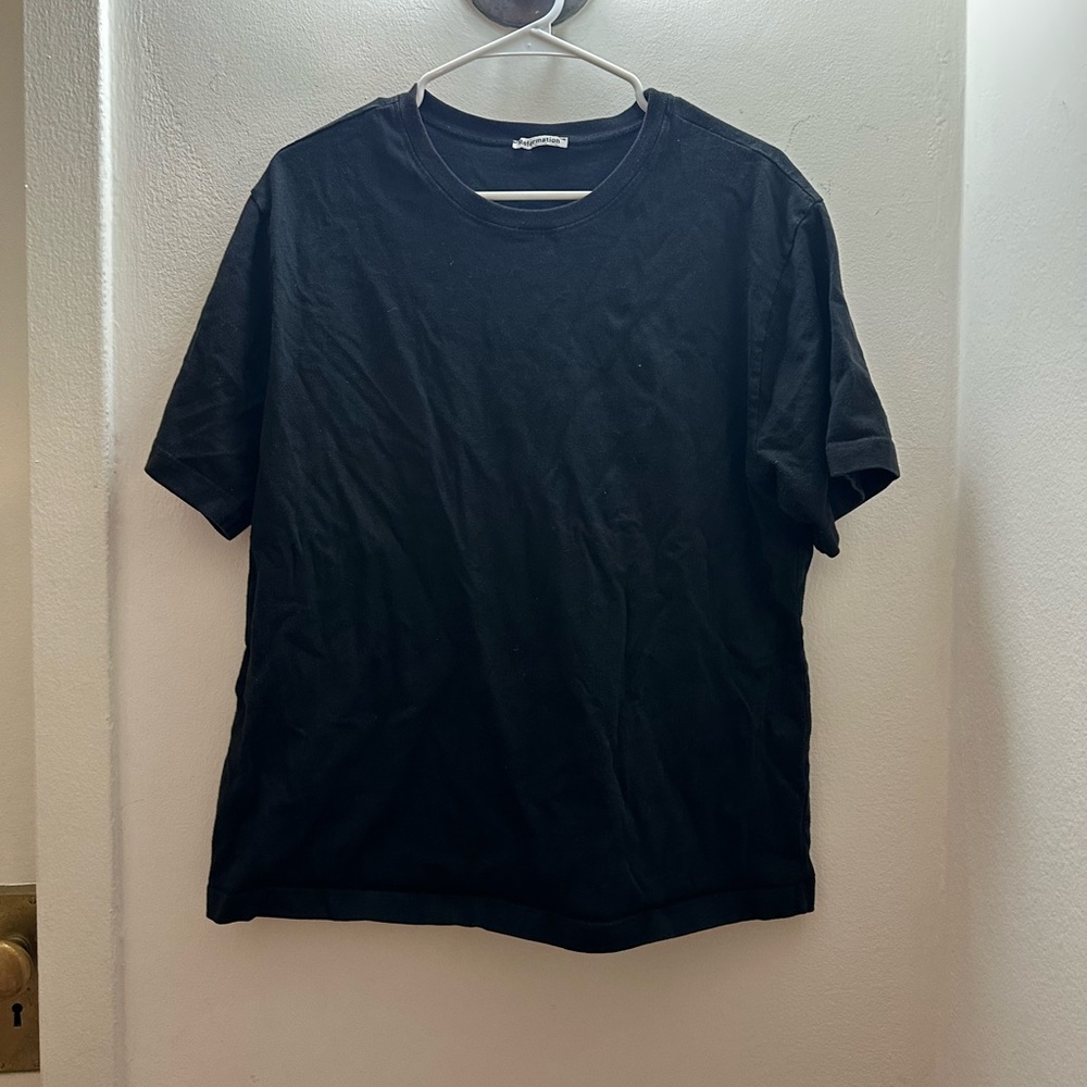 Reformation Organic Cotton Black Tee L